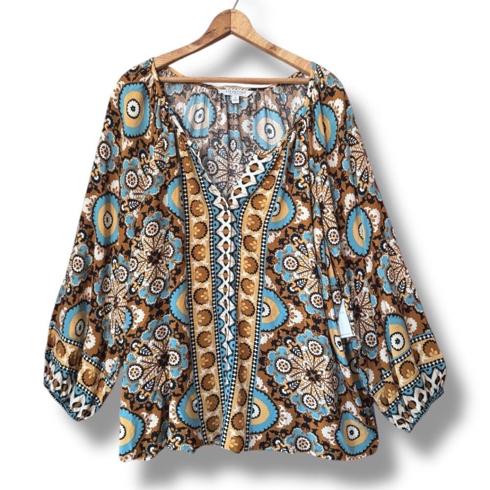Liverpool Boho Print Blouse NWT